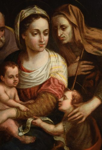 "Holy Family, Saint Anna and Saint John as a child"